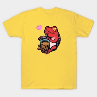 Boba Tea Frog - Red T-Shirt